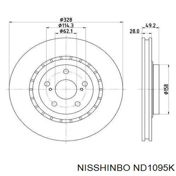 Купити ND1095K Nisshinbo Ротор гальмівний