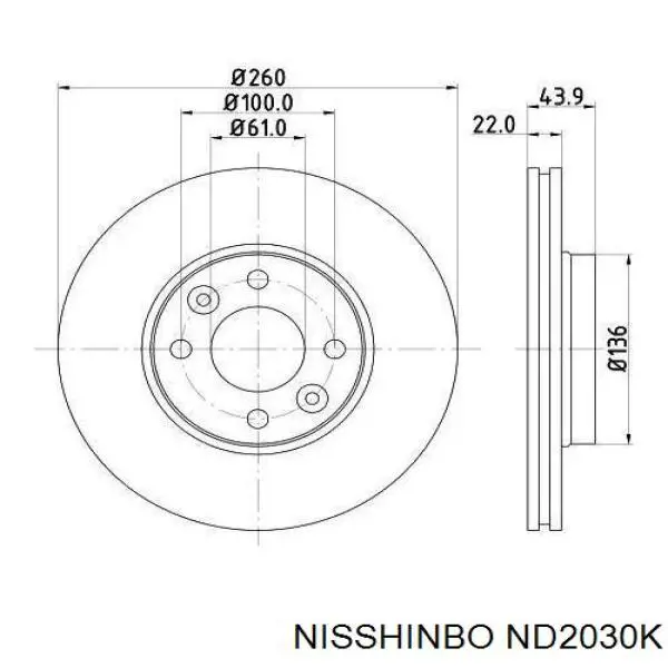 Купити ND2030K Nisshinbo Ротор гальмівний