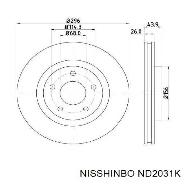 ND2031K Nisshinbo диск гальмівний передній