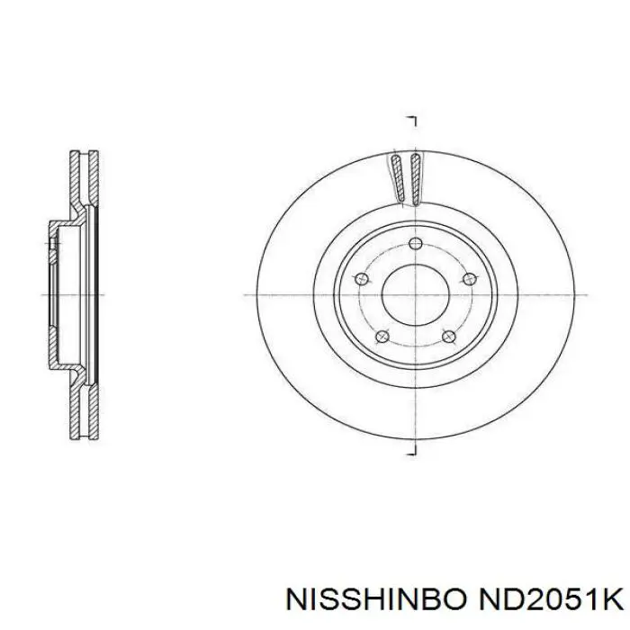 ND2051K Nisshinbo Гальмо дискове переднє
