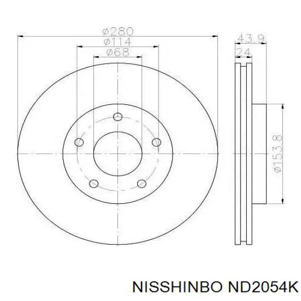Гальмівні диски передні ND2054K Nisshinbo