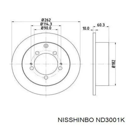 ND3001K Nisshinbo диск гальмівний задній