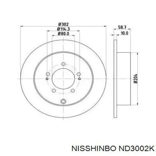 Диск гальмівний задній ND3002K Nisshinbo