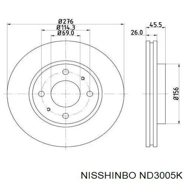Купити ND3005K Nisshinbo Ротор гальмівний