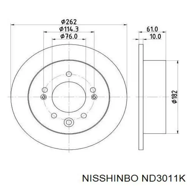 Диск переднього гальма Nisshinbo ND3011K ціна, від 30.67 USD