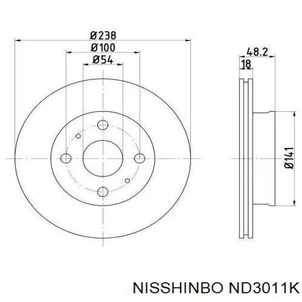 Купити ND3011K Nisshinbo Ротор гальмівний