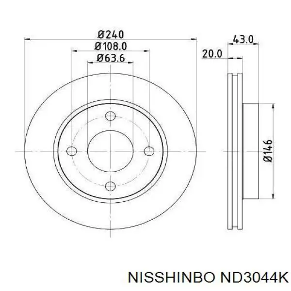 Купити ND3044K Nisshinbo Ротор гальмівний