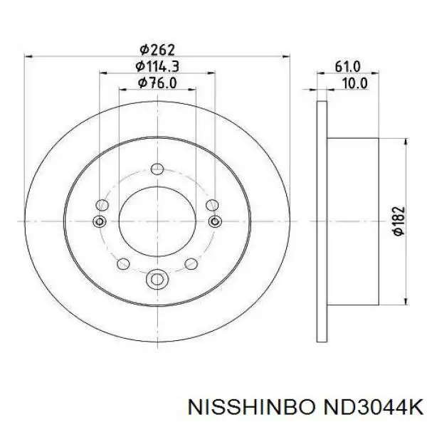 Диск переднього гальма Nisshinbo ND3044K ціна, від 46.94 USD