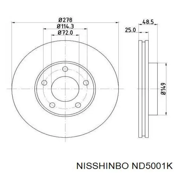 Купити ND5001K Nisshinbo Ротор гальмівний