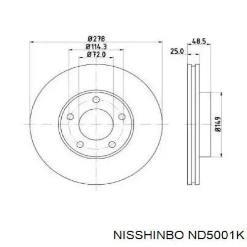 ND5001K Nisshinbo диск гальмівний передній
