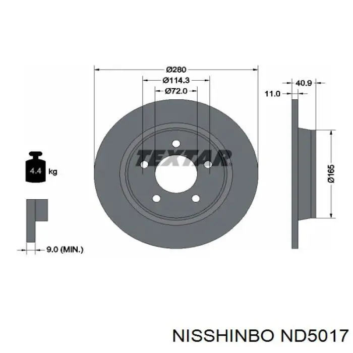 Гальмівні диски ND5017 Nisshinbo