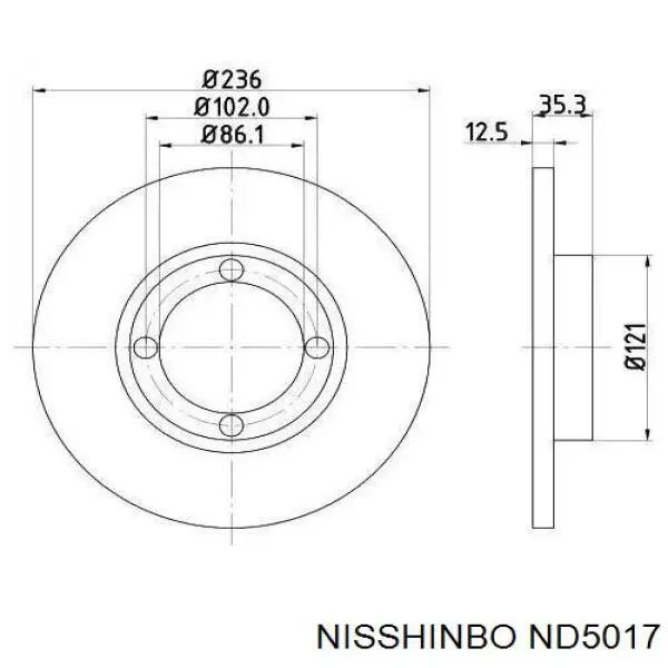 Задні дискові гальма Nisshinbo ND5017 ціна, від 34.90 USD