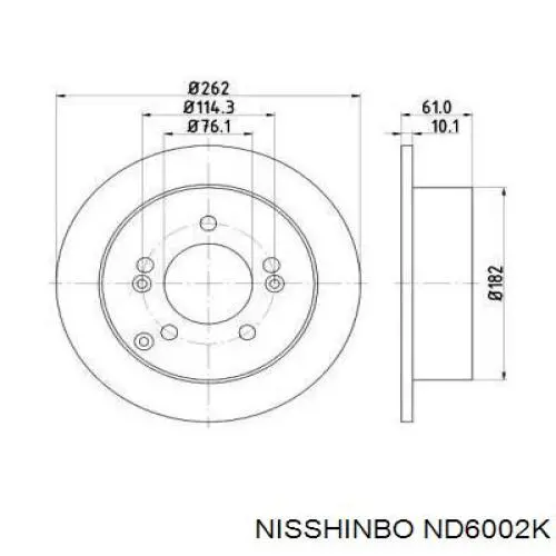 Диск гальмівний задній ND6002K Nisshinbo