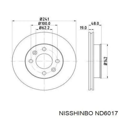 ND6017 Nisshinbo диск гальмівний передній