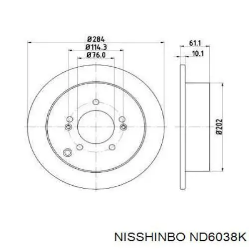 ND6038K Nisshinbo диск гальмівний задній