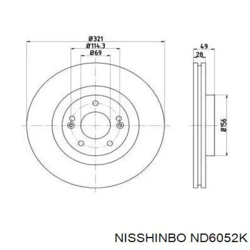 Купити ND6052K Nisshinbo Ротор гальмівний
