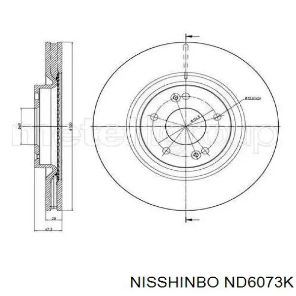 Гальмівні диски передні ND6073K Nisshinbo