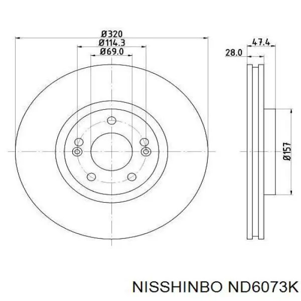 ND6073K Nisshinbo диск гальмівний передній