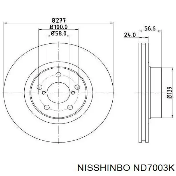 ND7003K Nisshinbo Гальмо дискове переднє