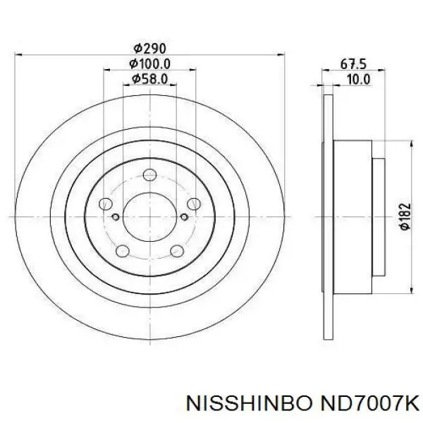Купити ND7007K Nisshinbo Диск заднього гальма