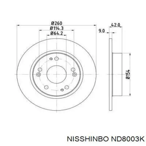 ND8003K Nisshinbo диск гальмівний задній