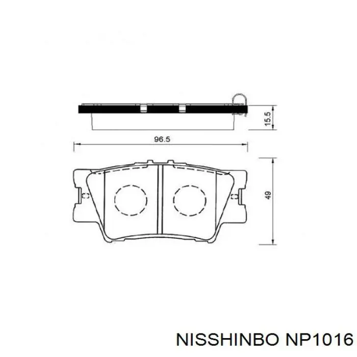 Колодки гальмові задні, дискові NP1016 Nisshinbo