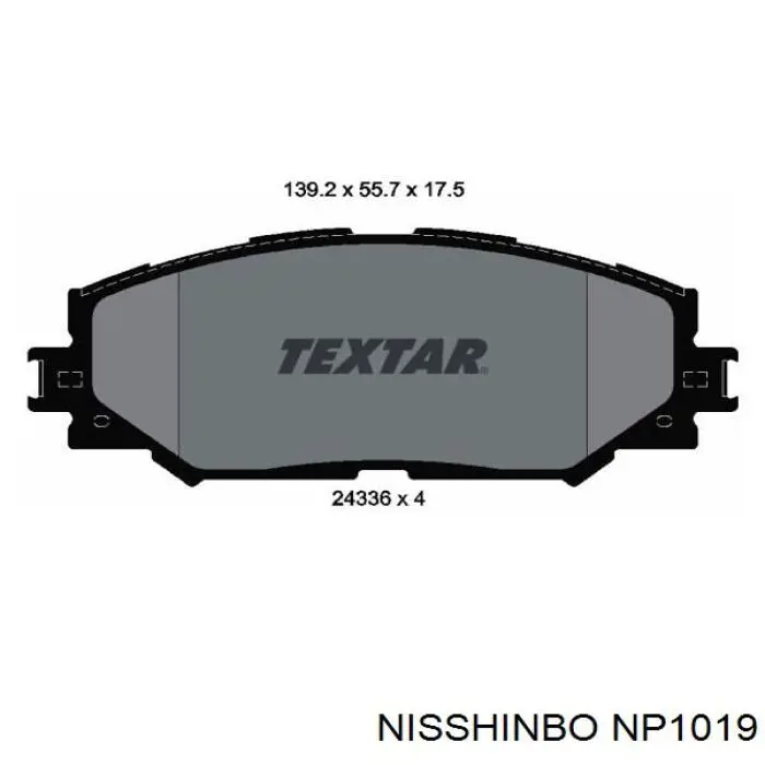 Колодки гальмівні передні, дискові NP1019 Nisshinbo