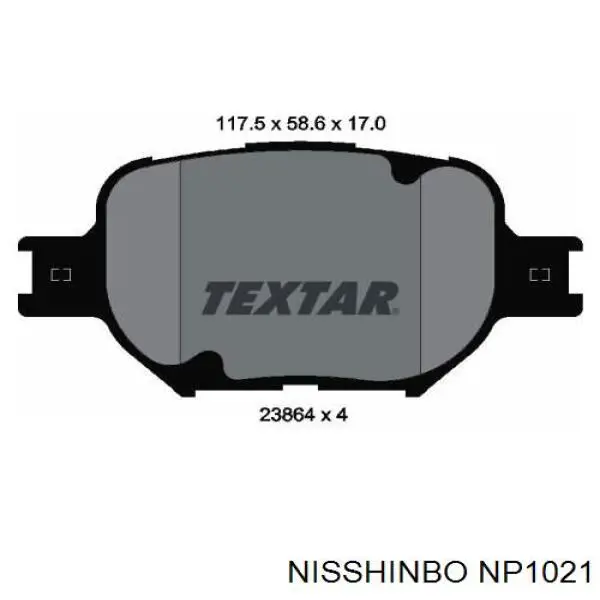 Колодки гальмівні передні, дискові NP1021 Nisshinbo