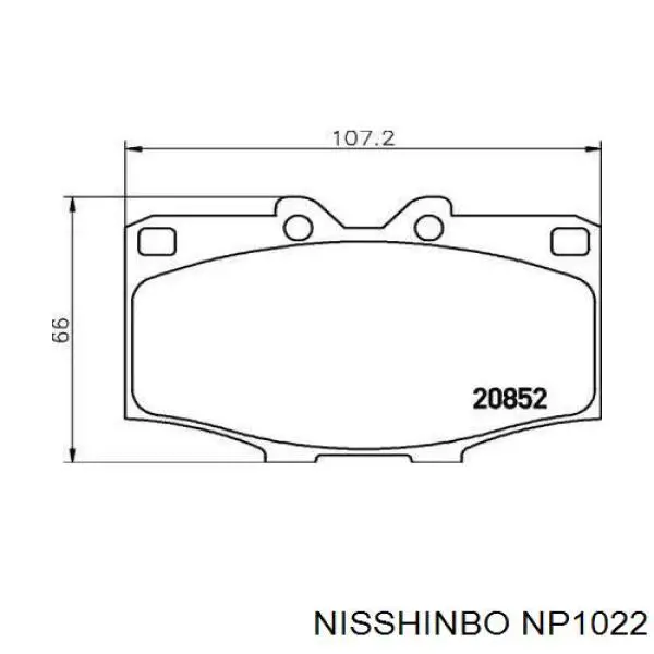 Колодки гальмівні передні, дискові NP1022 Nisshinbo