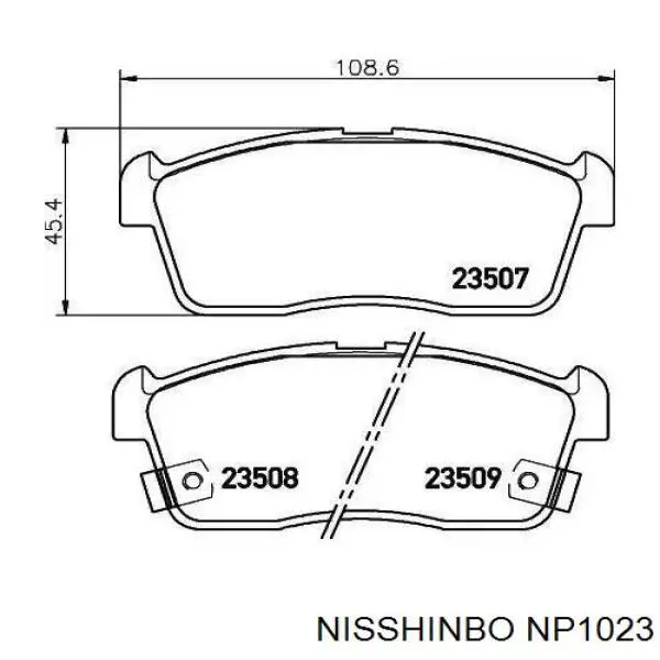 Гальмівні колодки Nisshinbo NP1023 ціна, від 18.98 USD