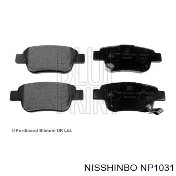 Задні гальмівні колодки NP1031 Nisshinbo