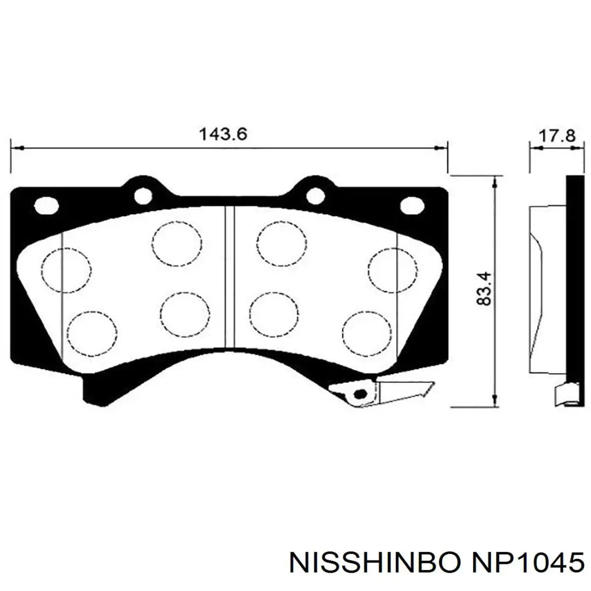 Колодки гальмівні передні, дискові NP1045 Nisshinbo