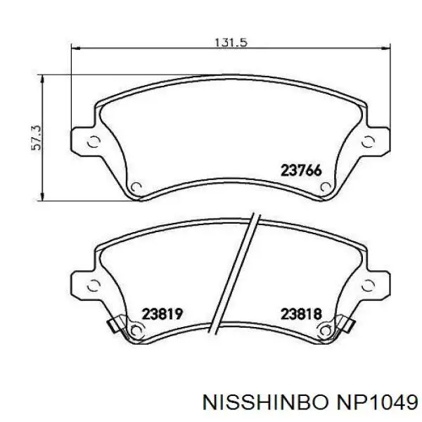 Купити NP1049 Nisshinbo Колодки гальмівні передні, дискові