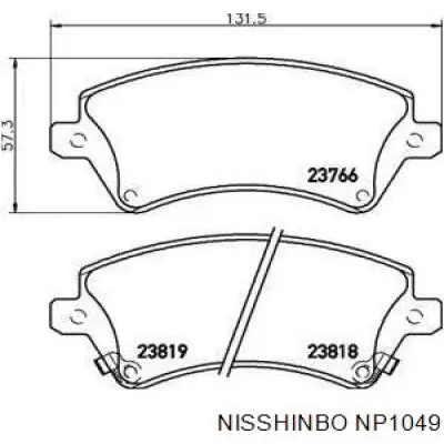 NP1049 Nisshinbo колодки гальмівні передні, дискові