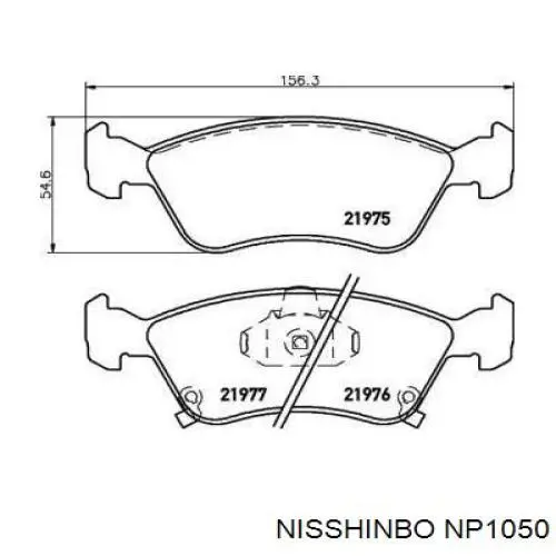 Колодки гальмівні передні, дискові NP1050 Nisshinbo