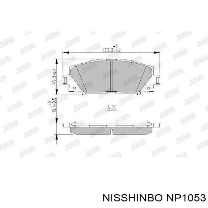 Купити NP1053 Nisshinbo Колодки гальмівні передні, дискові