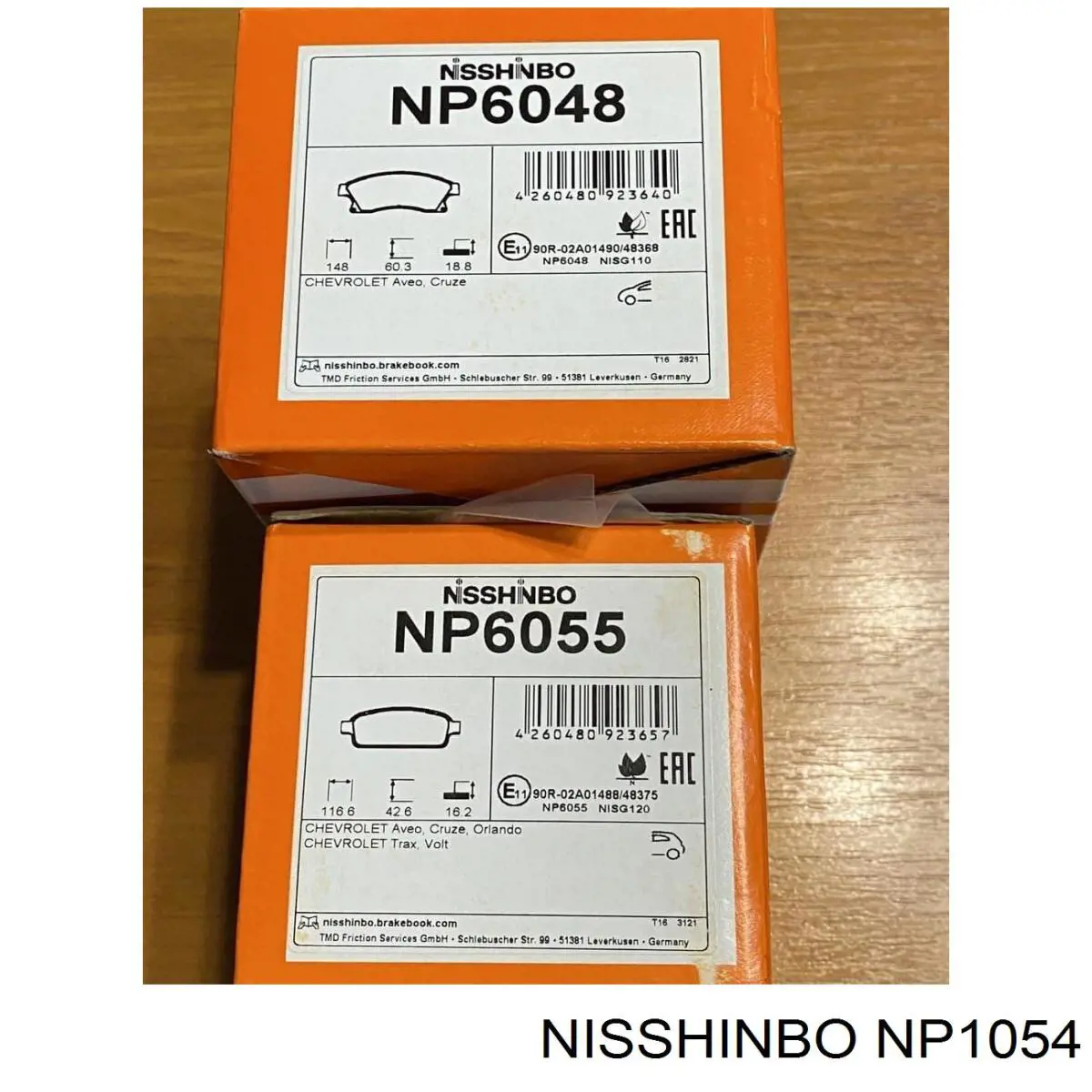 NP1054 Nisshinbo колодки гальмівні передні, дискові