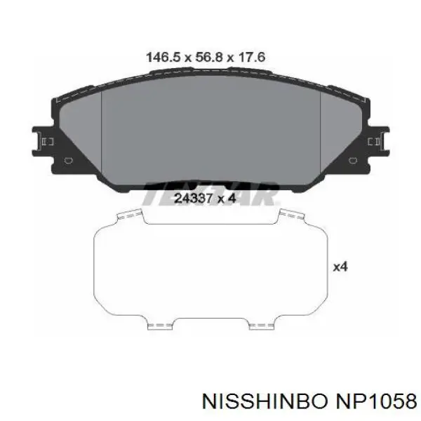 Купити NP1058 Nisshinbo Колодки гальмівні передні, дискові