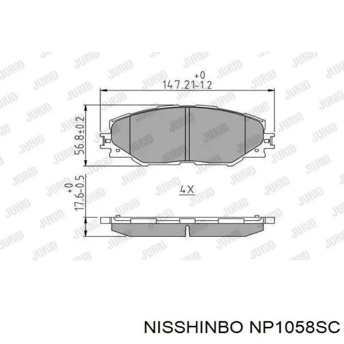 Гальмівні колодки Nisshinbo NP1058SC ціна, від 25.88 USD