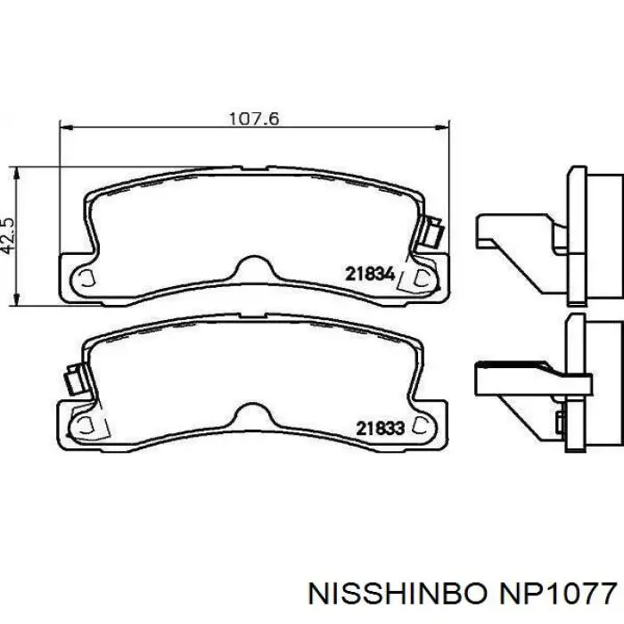 Гальмівні колодки Nisshinbo NP1077 ціна, від 22.80 USD