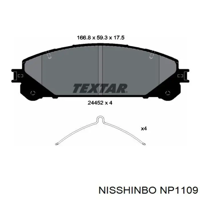 Колодки гальмівні передні, дискові NP1109 Nisshinbo