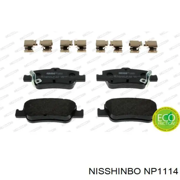 Задні гальмівні колодки Nisshinbo NP1114 ціна, від 20.27 USD