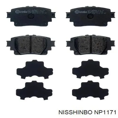 NP1171 Nisshinbo колодки гальмові задні, дискові