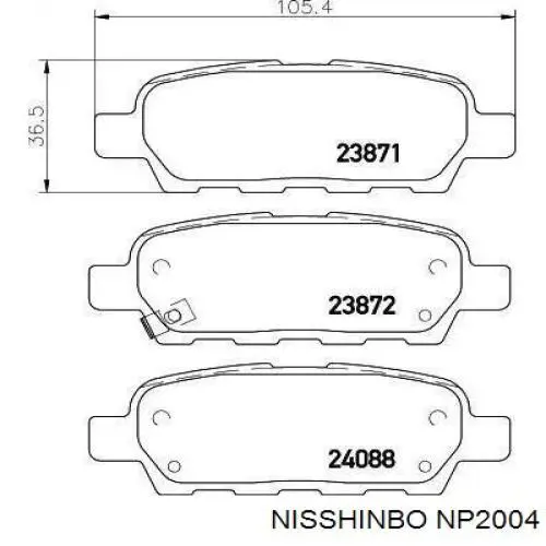 Купити NP2004 Nisshinbo Задні колодки