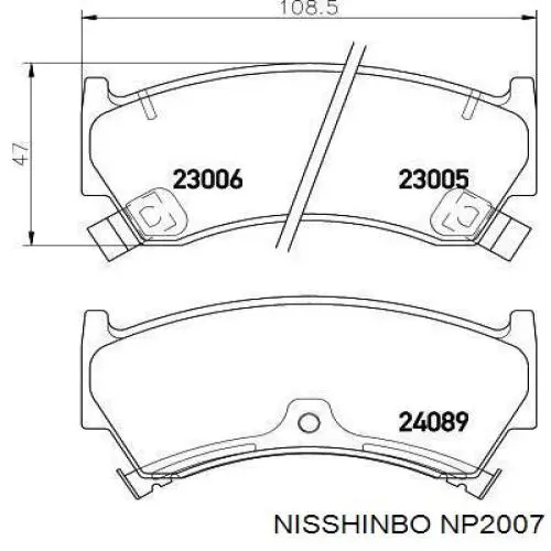 NP2007 Nisshinbo колодки гальмівні передні, дискові
