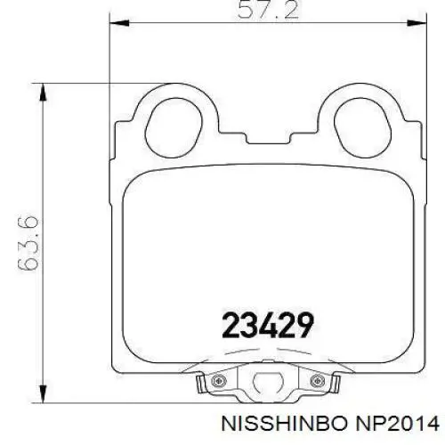 Задні гальмівні колодки NP2014 Nisshinbo