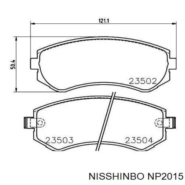 Купити NP2015 Nisshinbo Колодки гальмівні передні, дискові