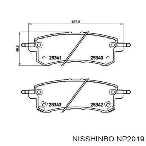 Задні гальмівні колодки Nissan/Infiniti D40601LB0B ціна, від 31.46 USD