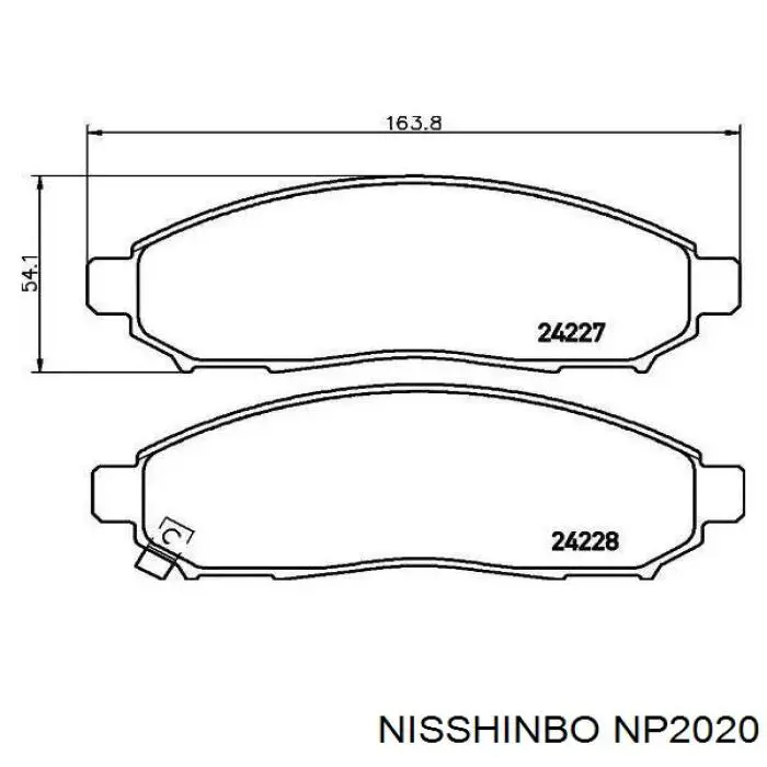 Гальмівні колодки Nisshinbo NP2020 ціна, від 29.28 USD