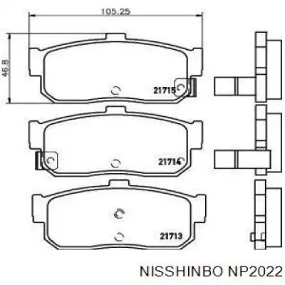 Колодки гальмові задні, дискові NP2022 Nisshinbo